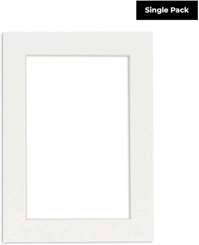 5.5x8.5 Mat for 8.5x11 Frame - Precut Mat Board Acid-Free Show Kit with Backing Board, and Clear Bags Textured White 5.5x8.5 Photo Matte For a 8.5x11 Picture Frame Matboard for Framing, Pack of 1 Mat