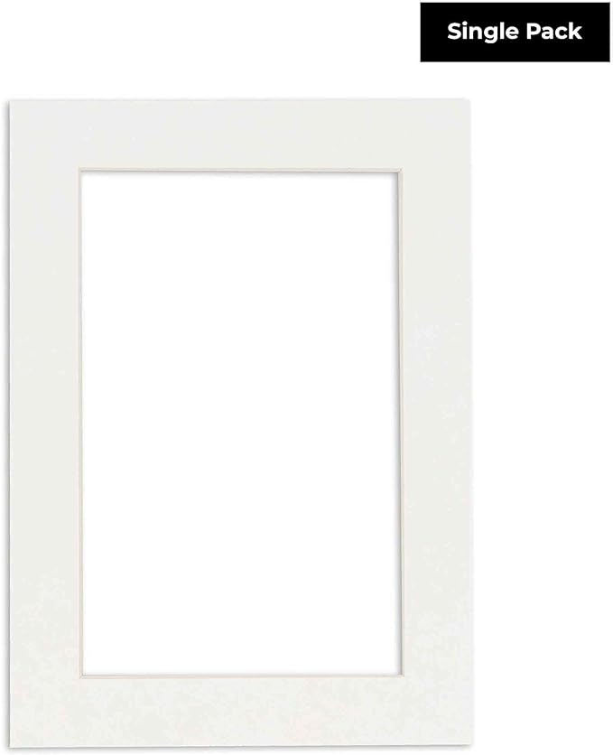 5x7 Mat for 8.5x11 Frame - Precut Mat Board Acid-Free Textured White 5x7 Photo Matte For a 8.5x11 Picture Frame, Premium Matboard for Family Photos, Show Kits, Art, Picture Framing, Pack of 1 Mat