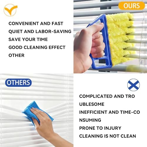 2 Pcs Blinds Cleaner Duster Tool 7 Finger Microfiber Washable Blind Cleaner - Image 5
