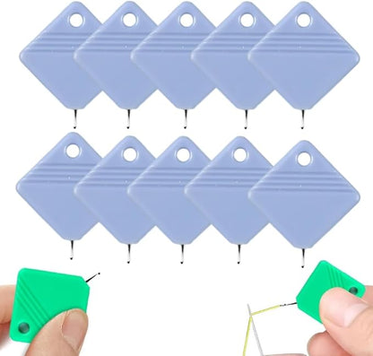 Automatic Needle Threaders for Hand Sewing, 2025 Upgrade Embroidery Floss, Sewing Machine Needle Threader, Sewing Supplies Tool, Fits All Needle Sizes (10, Light Blue)