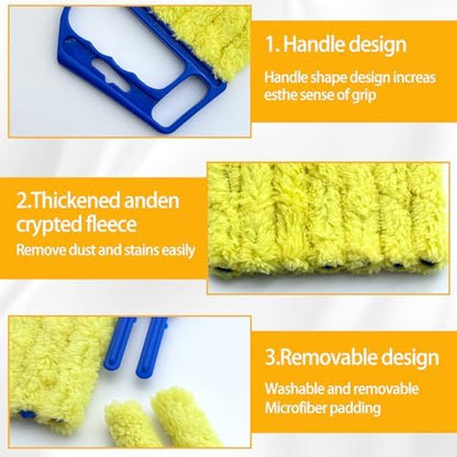 2 Pcs Blinds Cleaner Duster Tool 7 Finger Microfiber Washable Blind Cleaner - Image 3