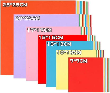 2 Pack 10 Colors Origami Paper Double Sided Color 100 Sheets Square Easy Fold Paper for Beginner (Centimeters, 15x15)