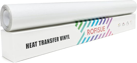 White Glitter HTV Heat Transfer Vinyl 12" x6FT Glitter Vinyl for T Shirts Easy to Cut and Weed Compatible with All Cutter Machines HTV Vinyl Iron on for Cricut (White, 12" x6FT)