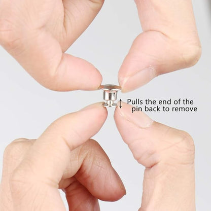 E-lishine 50 Pcs Metal Pin Backs Locking Pin Keepers No Tool Required，Locking Clasp with Storage Case