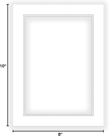 12x16 Mat for 8x10 Photo - Precut White on White Double Mat Picture Matboard for Frames Measuring 12 x 16 Inches - Bevel Cut Matte to Display Art Measuring 8 x 10 Inches - Acid Free ONE MAT