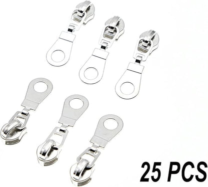 Leekayer #5 Metallic Silver Nylon Coil Zippers by The Yard Bulk 10 Yards Wine Color Zipper Tape with 25pcs Silver Sliders for DIY Sewing Tailor Craft Bag(Wine)