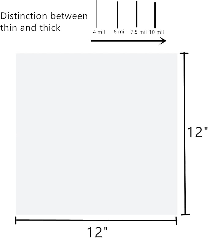15-Pack 4 mil 12-Inch-by-12-Inch Blank Stencil Sheet for Cricut Vinyl, Silhouette, Transparent PET Acetate Mylar Craft Template Material