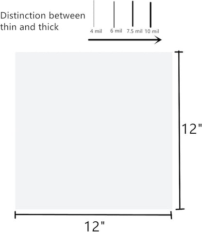 12-Pack 6 mil 12-Inch-by-12-Inch Blank Stencil Sheet for Cricut Vinyl, Silhouette, Transparent PET Acetate Mylar Craft Template Material