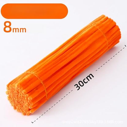 100 Pieces Pipe Cleaners Chenille Stem, Pastel Candy Color Pipe Cleaners Set for Pipe Cleaners DIY Arts Crafts Decorations, Chenille Stems Pipe Cleaners (Orange)