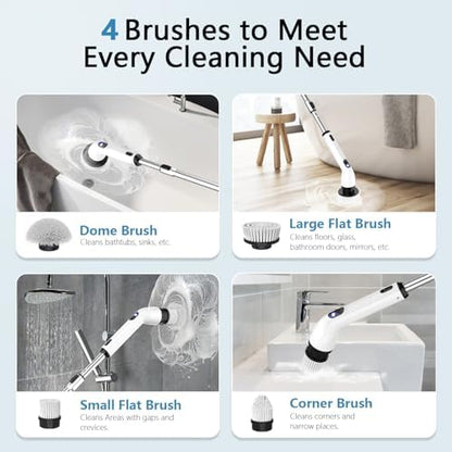 TUYU Electric Spin Scrubber, 8 Replaceable Brush Heads - Image 3