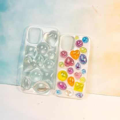 FUNSHOWCASE Cabochon Gem Silicone Mold 2 Trays for Resin Casting Jewelry Making