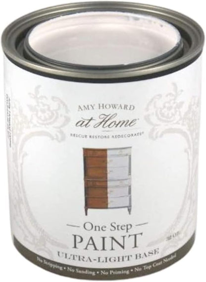 AMY HOWARD AT HOME Chalk-Based One Step Paint for Furniture, Cabinetry, Decor, Finish, and More | No Stripping, Sanding, or Priming | Ultra-Light Base | 16 Ounce | Ballet White