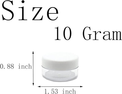 30 Pcs Sample Containers, 10 Gram Mini Sample Jars for Cosmetic, Eye shadow, Multi color Lid