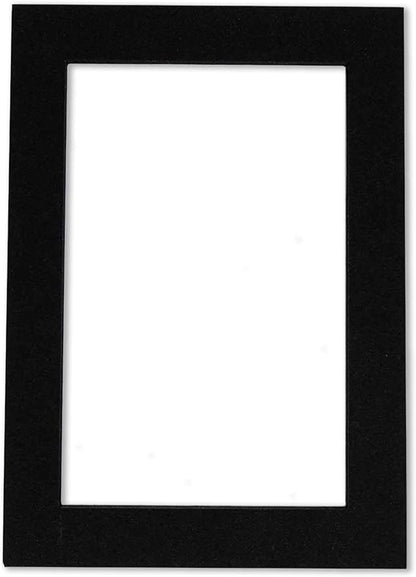 Pack of Ten Acid Free 8x10 Mats Bevel Cut for 5.5x8.5 Photos - Black with Black Core Precut Matboards with Backing Boards and Self Seal Photo Mat Bags for Pictures, Photos, Framing - 4-ply Thickness