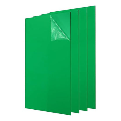 uxcell 4Pcs Acrylic Sheets 12x6 Inch Acrylic Panel 1/8 Inch-3mm Plastic Board for Picture Frames Sign Holders DIY Display Projects Craft, Green