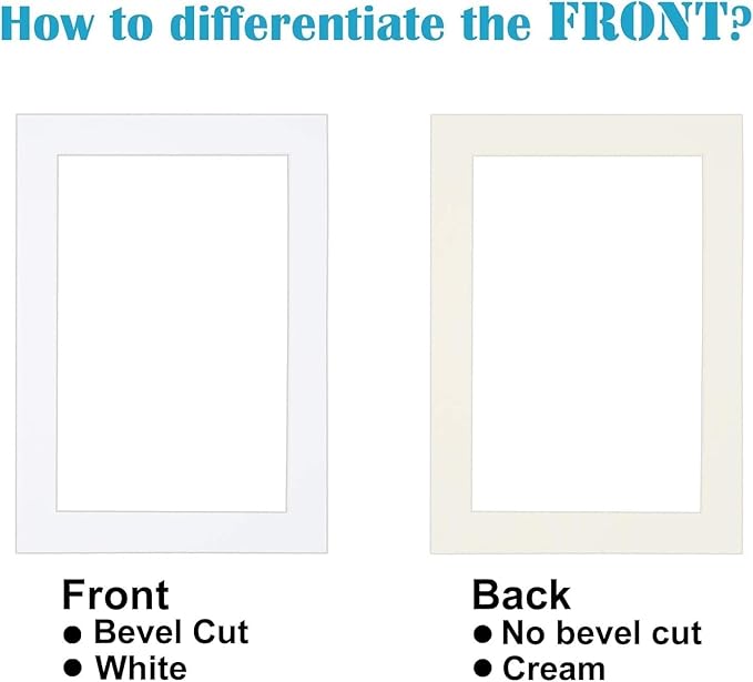 Egofine 6x8 White Picture Mats Pack of 11, Frame Mattes for 5x7 Pictures, Acid Free, 1.2mm Thickness, with Core Bevel Cut