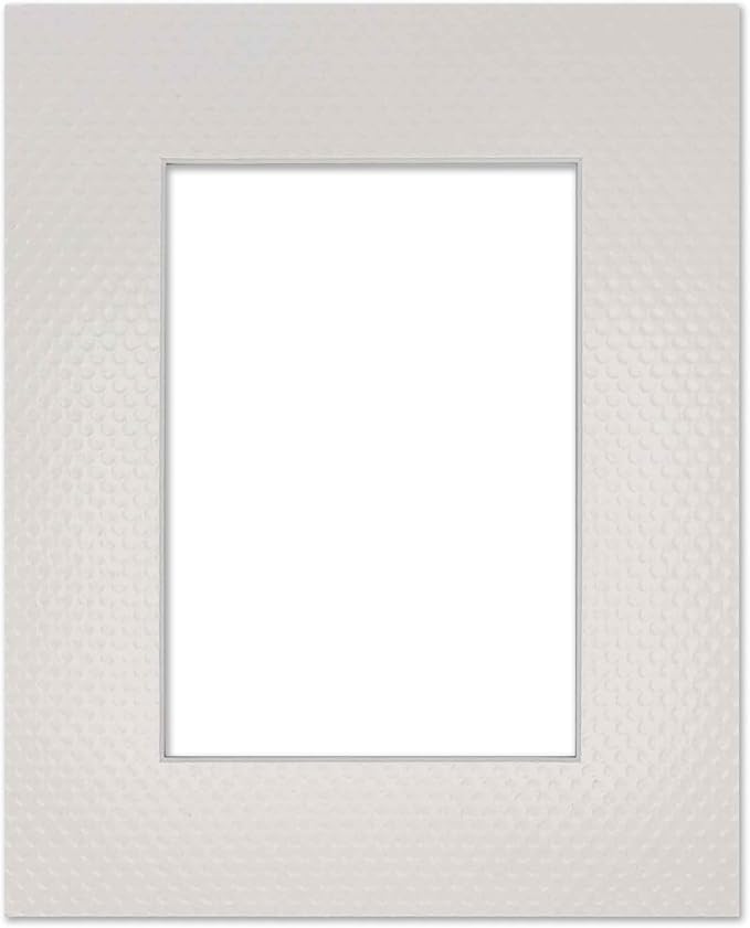 8x10 Mat Bevel Cut for 5.5x8.5 Photos - Acid Free Golf Ball Texture Precut Matboard - For Pictures, Photos, Framing - 4-ply Thickness