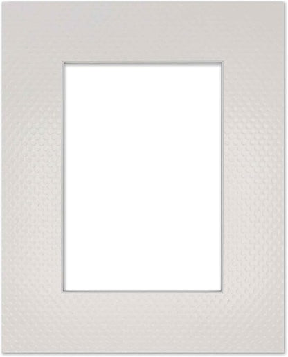 8.5x11 Mat Bevel Cut for 7x9 Photos - Acid Free Golf Ball Texture Precut Matboard With Backing Board and Crystal Clear, Self Seal Photo Mat Bag - For Pictures, Photos, Framing - 4-ply Thickness