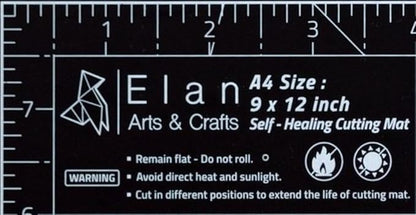 Elan Cutting Mat A2 Black & Taupe, Self Healing Cutting Mat 18x24 Inch, 5-Ply Craft Board Black, Hobby Board for Crafts 18x24 Inch