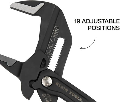 Klein Tools D53110 Compact Plier Wrench, High Leverage Multi-Use Adjustable Plier Wrench with Smooth Jaws, 10-Inch