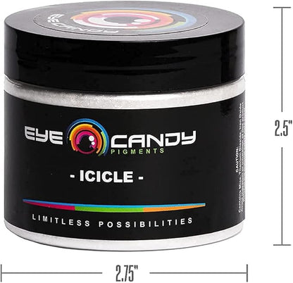 Eye Candy Pigments Premium White Mica Powder - Icicle (50gr) - for Epoxy, Resin, Soap, Paint, Woodworking, Acrylic Pouring, Bath Bombs, Fishing Lures - DIY Arts and Crafts Additive