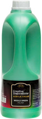 Creative Inspirations Acrylic Paint - Middle Green - 1.8 Liter - Smooth & Creamy Consistency, Vibrant Pigmentation, Great Coverage for Artists - Clean Up with Soap & Water