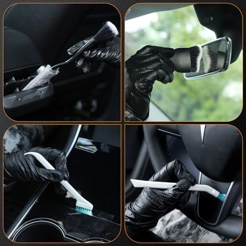 MVEQRRN 7PCS Car Detailing Brush Set, Boars Hair Detail Brush kit - Image 6