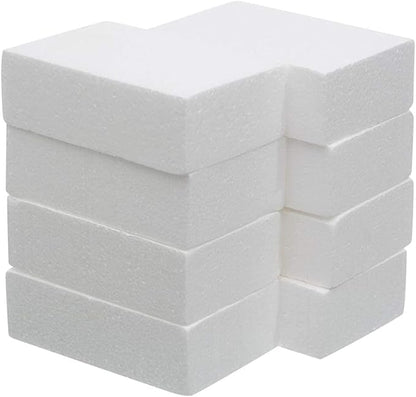 Crafare 8 Pack Craft Foam Blocks 8X4X2 Inch Polystyrene Brick Rectangle for Arts,School Modeling Projects Sculptures,Floral Arrangements,Party Table Centerpieces