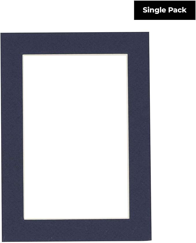 8x10 Mat Bevel Cut for 5x8 Photos - Acid Free Navy Precut Matboard - For Pictures, Photos, Framing - 4-ply Thickness