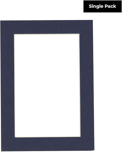8.5x11 Mat Bevel Cut for 7x9 Photos - Acid Free Navy Precut Matboard With Backing Board and Crystal Clear, Self Seal Photo Mat Bag - For Pictures, Photos, Framing - 4-ply Thickness