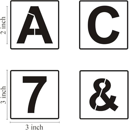 Alphabet Letter and Number Stencils 3 Inch - 40 Pack Letters and Numbers Stencil Templates with Signs for Painting on Wood, Reusable Number and Letter Stencils for Chalkboard Signs & Wood Wall Art