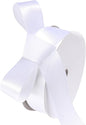 1-1/2" x 100 Yards White Polyester Satin Ribbon Single Faced Fabric Ribbons for Eternal Roses, Flower Bouquets, Gift Wrapping, Crafts, Bridal Shower, Wedding Decor