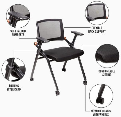 Triton Foldable Poker Table with 8 Chairs - Premium Soft-Padded Armrest, Individual Cup Holders, Portable Mat- Crafted with Durable Materials, Long-Lasting Poker Table for 8 Players