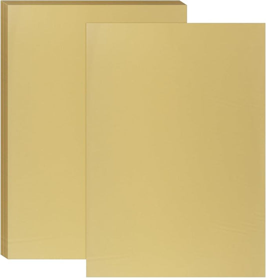 PATIKIL 11.7x8.3" Hot Stamping Foil Paper Sheet, 20 Sheets A4 Heat Transfer Hot Stamping Paper Foil for Leather DIY Logo Decor Craft Gift Package Scrapbook Card, Matt Gold