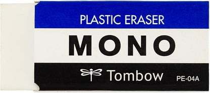 Tombow 57324 MONO Eraser, White, Medium, 3-Pack. Cleanly Removes Marks Without Damaging Paper
