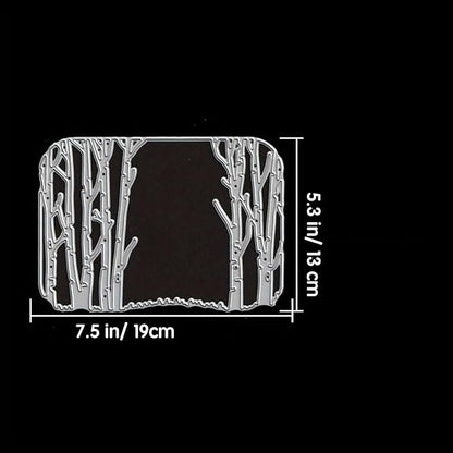 Lapoo Flowers Metal Cutting Die for Scrapbooking - Durable, Cut Stencils for DIY Scrapbook Photo Album Decorative Paper Card, Card Making Supplies, Embossing (Winter Tree Trunk 4.7 x 3.3 in)