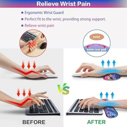 Mouse Pad with Wrist Rest, 4-in-1 Large Mousepad Keyboard - Image 5