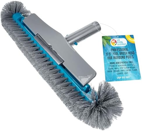 U.S. Pool Supply 17.5" Pool Brush Head Round Hemispherical Ends Inground by USPoolSupply