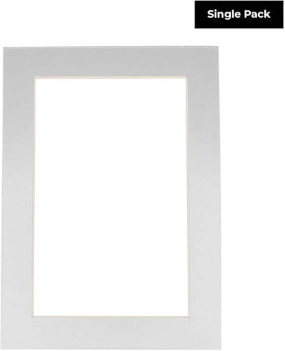 6x8 Mat for 8x10 Frame - Precut Mat Board Acid-Free Show Kit with Backing Board, and Clear Bags Metallic Silver 6x8 Photo Matte Made to Fit a 8x10 Picture Frame Matboard for Framing, Pack of 1 Mat