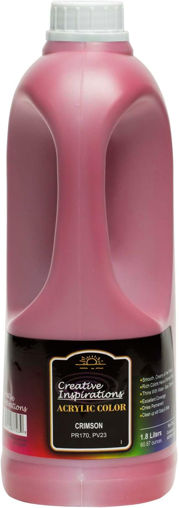Creative Inspirations Acrylic Paint - Crimson - 1.8 Liter - Smooth & Creamy Consistency, Vibrant Pigmentation, Great Coverage for Artists - Clean Up with Soap & Water
