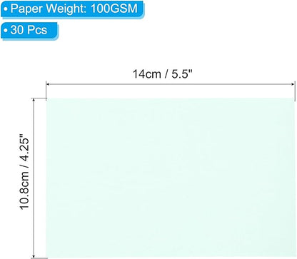 PATIKIL 30 Sheets Vellum Paper 4.25x5.5, Vellum Paper Printable Translucent Paper 100GSM Colored for Invitations Laser Inkjet Printing Card Making Crafting Wedding Tracing, Blue