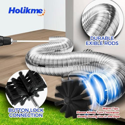Holikme Dryer Vent Cleaner Kit - 40Ft Flexible Lint Brush - Image 2