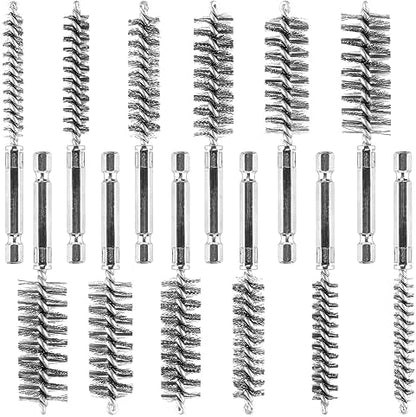 12 Pieces Wire Brush Drill Bore Cleaning Brush Set by AOKLIT