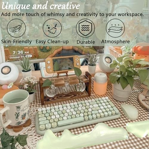 Gel Mountain Keyboard and Mouse Wrist Rest Set Abstract Clear Green Keyboard - Image 6