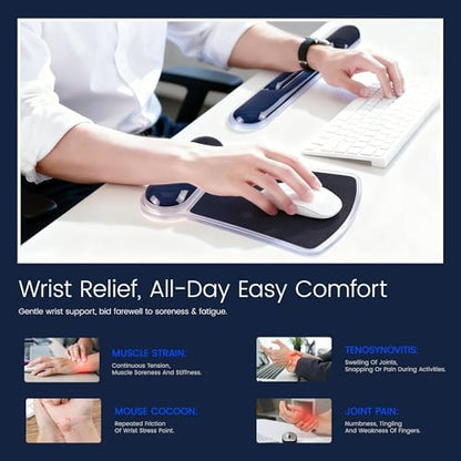 Ospelelf Mouse Pad with Wrist Rest and Ergonomic Gel Keyboard Hand Wrist - Image 2