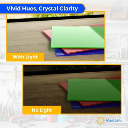 KastLite Colored Acrylic Sheets Nominal 6" x 18" - Plastic Sheet Easy to Cut, Saw, Shape, Laser Cut - Ideal for Arts & Crafts & DIY Projects- Durable, Lightweight, Scratch Resistant - Frosted 8 Pack