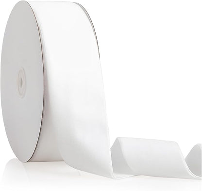 2" X 20 Yards White Velvet Ribbon for Christmas Tree Wreath Decoration Handmade Crafts Ornaments Gift Wrapping & Bow Making
