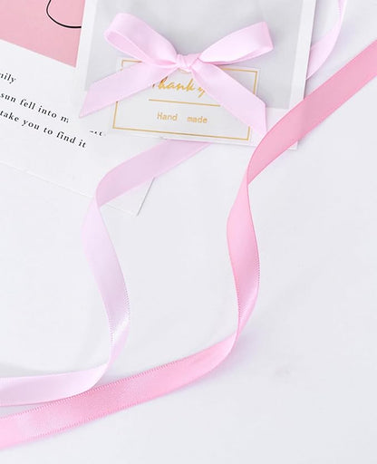 1/4" x 100 Yards Light Pink Polyester Satin Ribbon Single Faced Bulk Fabric Ribbons for Gift Wrapping, Crafting and DIY Projects, Hair Accessories, Tiny Bows