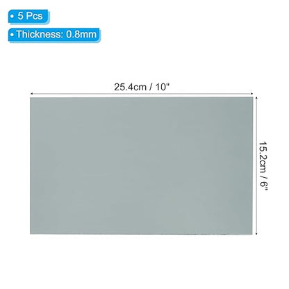 PATIKIL 6x10 Inch Anodized Aluminum Sheet Metal, 5Pcs Laser Plates Engraving Blanks 0.5MM Thin Rectangle for Crafting DIY House Laser Engraving, Gray