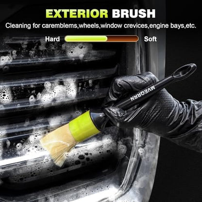 MVEQRRN 7PCS Car Detailing Brush Set, Boars Hair Detail Brush kit - Image 5